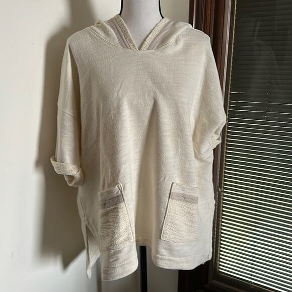 Woolrich | Wayside Tunic Ivory Oversized Hooded Sweater Size L - Picture 1 of 9